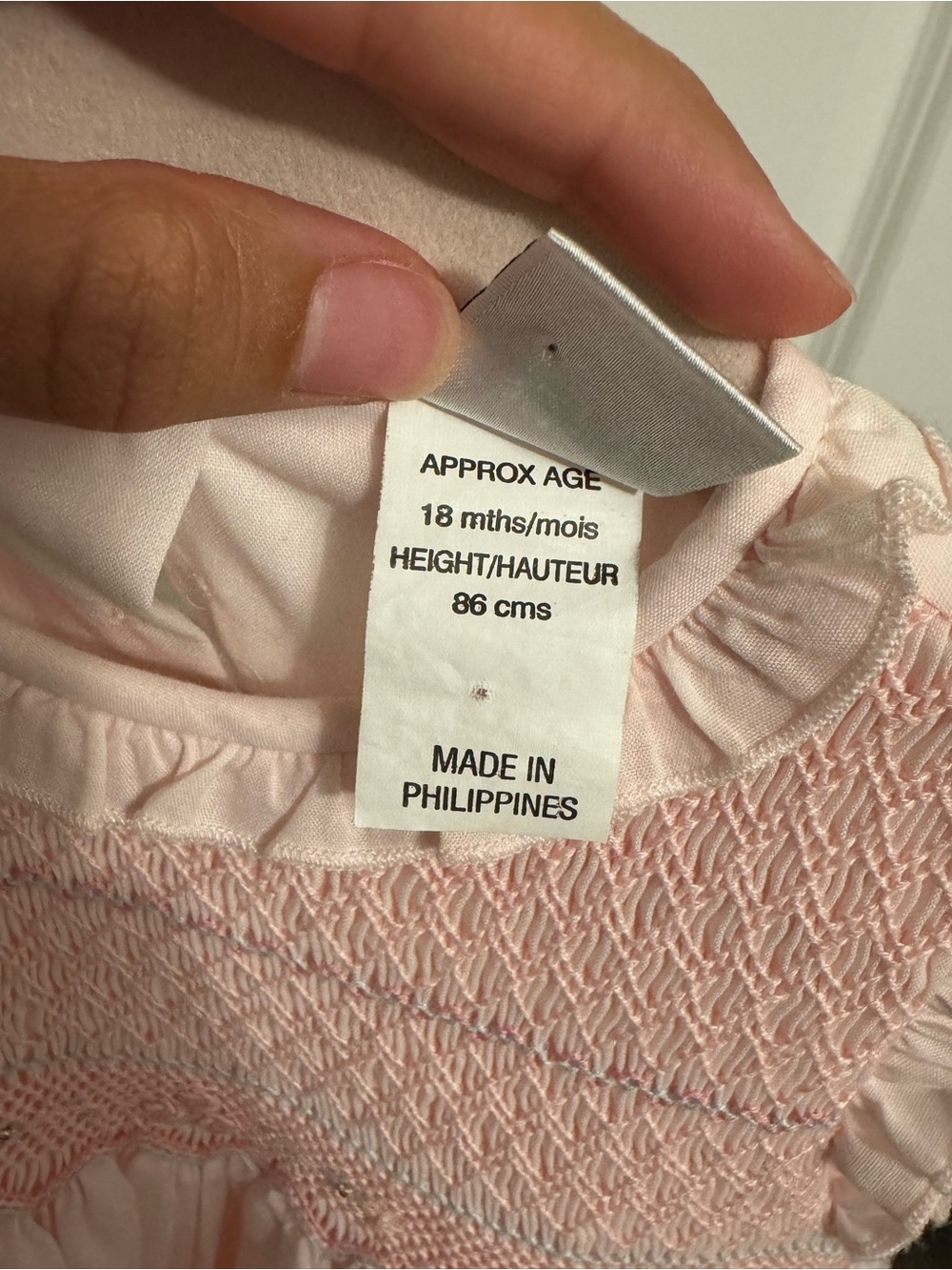 Sarah Louise London Classic Pink Smocked Ruffle Baby Girls' Dress - 18m - Picture 4 of 5